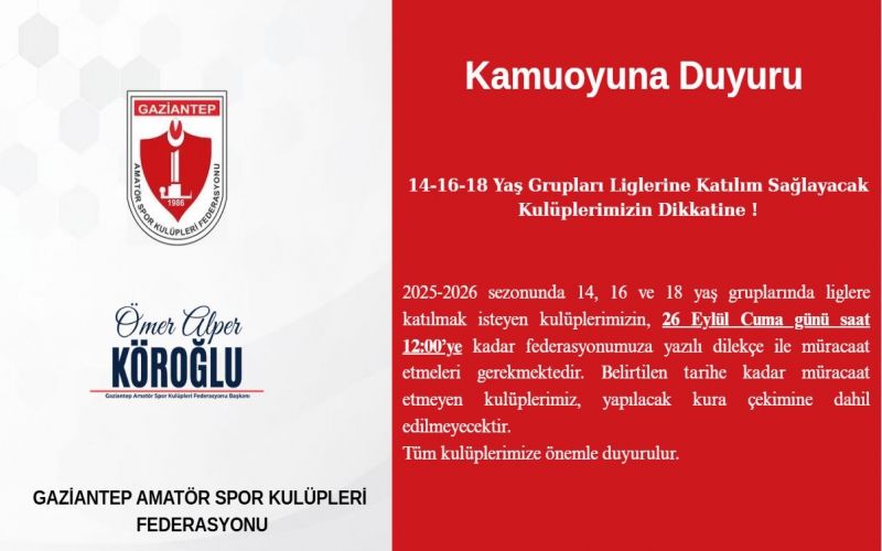 Kamuoyuna Duyuru
